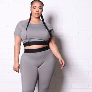 NWT Fashion Nova Olive Green Active Top and Leggings